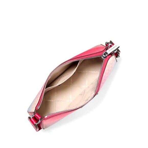 New Michael Kors Jet Set Small Ombré Logo Crossbody Bag with Case Dark Raspberry - Picture 4 of 4